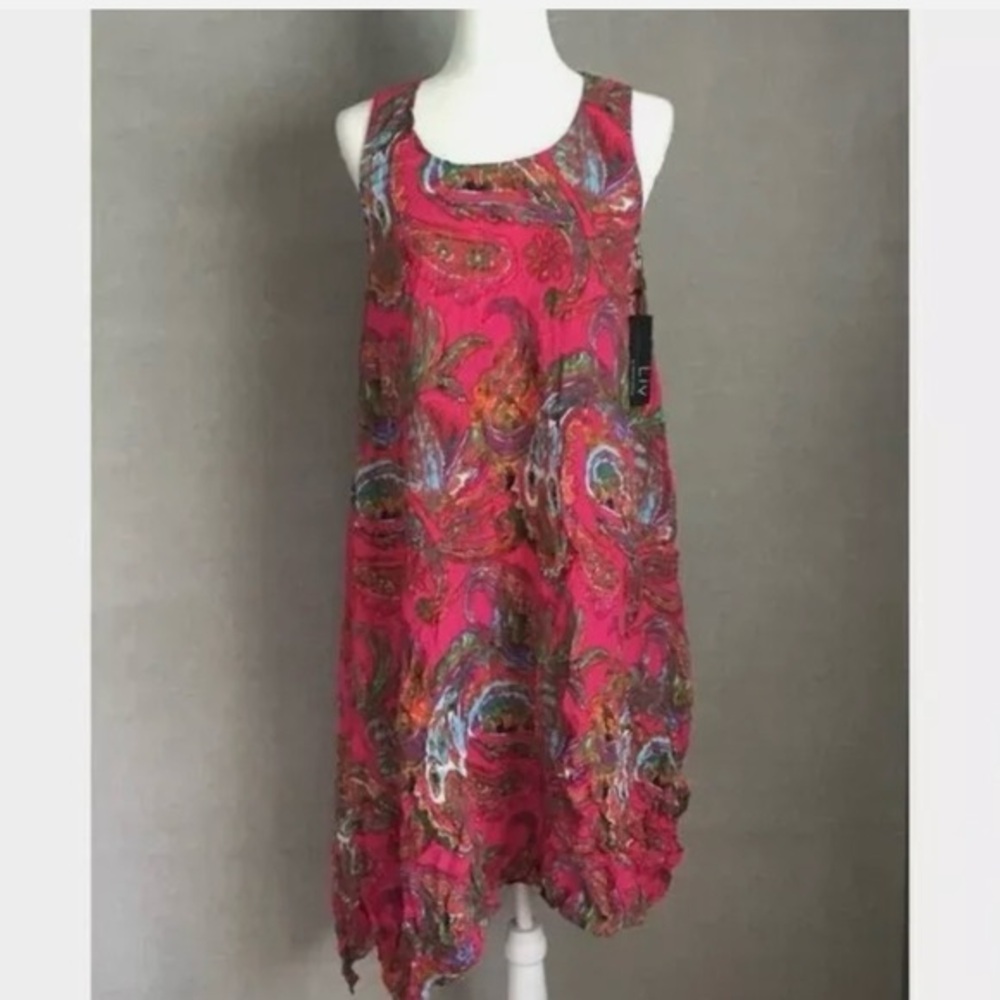 Liv By Habitat Vibrant Zinnia Paisley Sleeveless Dress  NWT